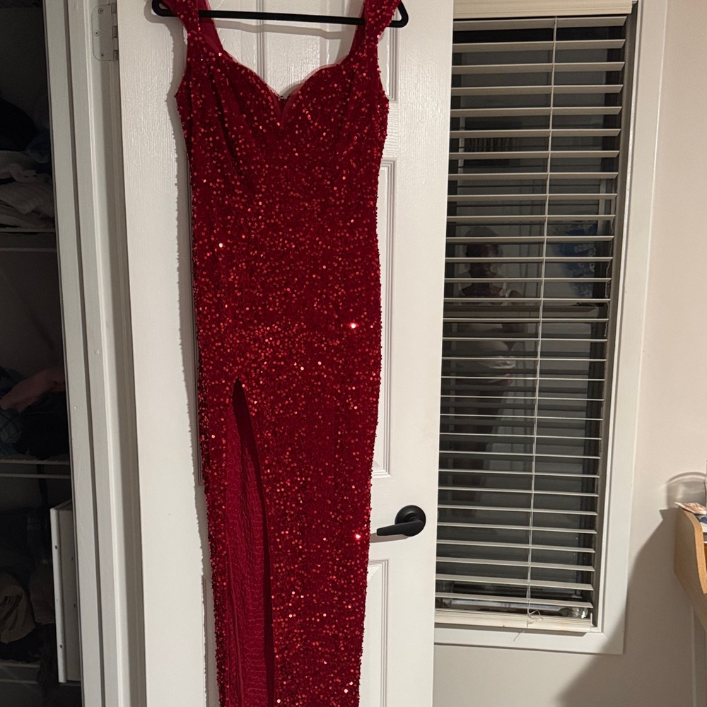 Vibrant Red Sequin Dress